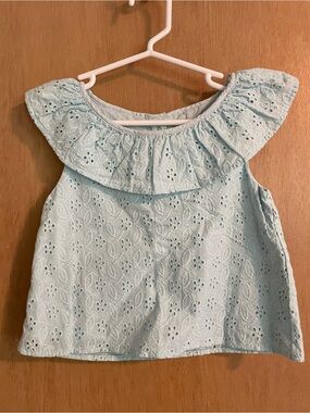Janie & Jack Girls Eyelet Ruffle Top Shirt - Size 5